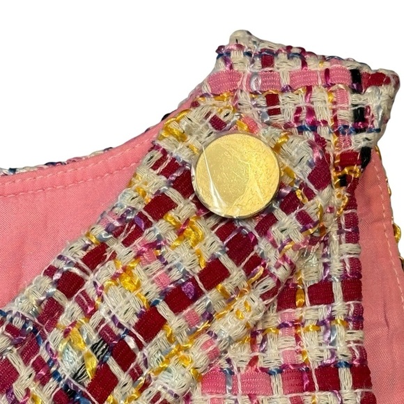 RSVP By Talbots Ribbon Tweed Shift Sleeveless Dress. Pink Blue Size Small #1428 - Picture 7 of 13